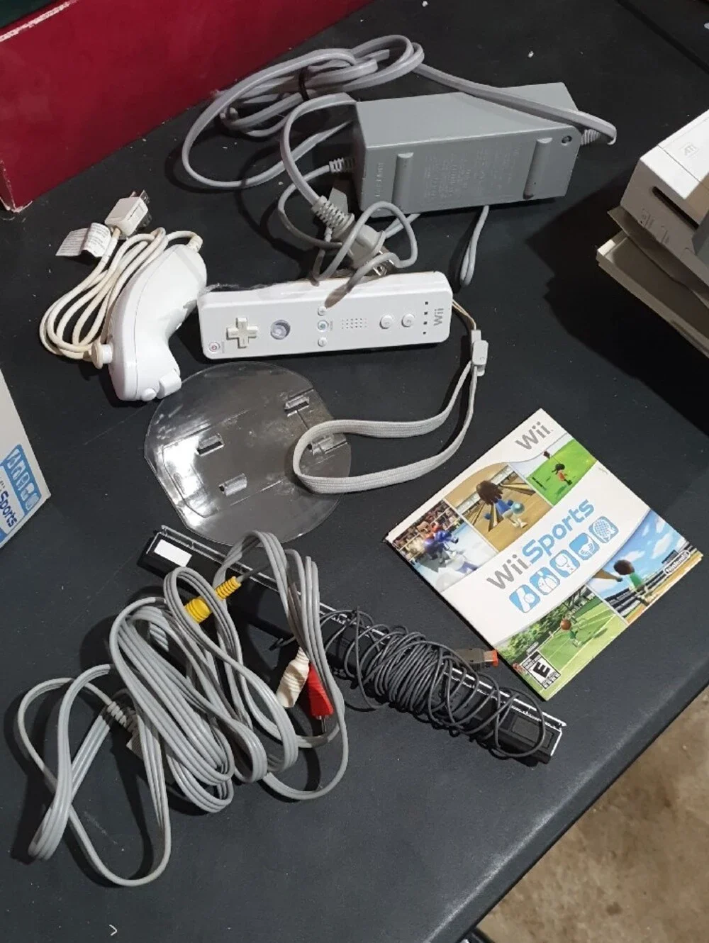 White Nintendo Wii Console with AV Cables